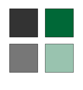 A super simple color palette only adds a lighter grey and a lighter green.