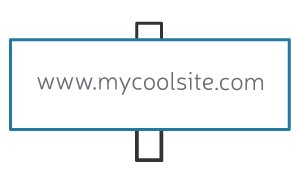 Sign with the text "www.mycoolsite.com"